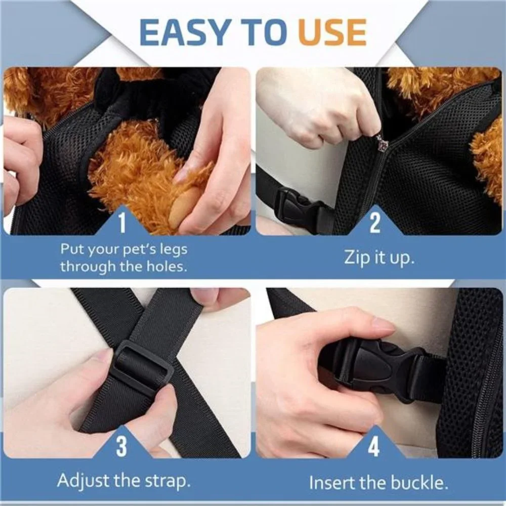 Pet Dog Carrier Backpack Adjustable Dog Front Carrier, Legs Out Easy-Fit Dog